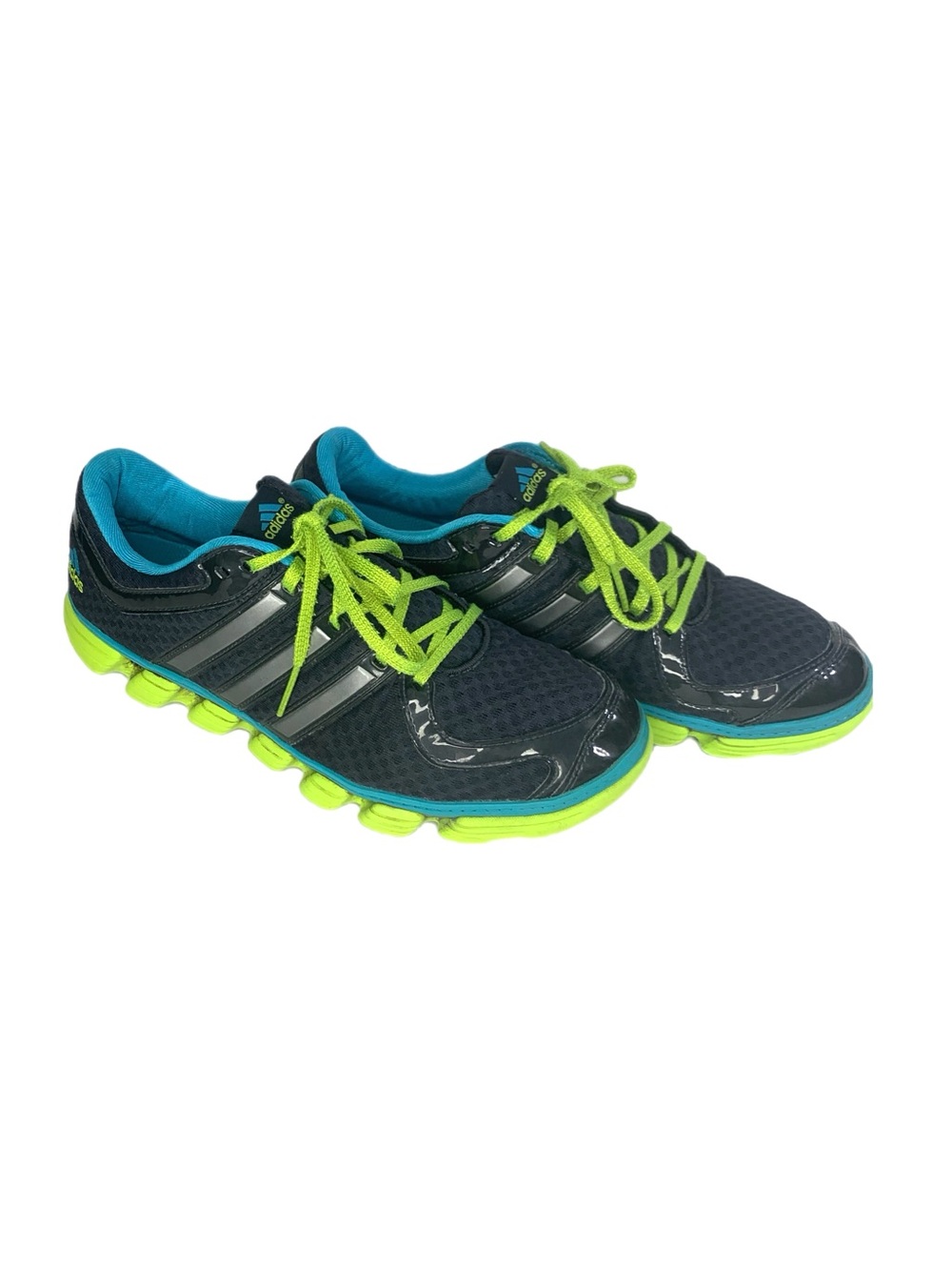 adidas Men’s Black Lime Green Teal Athletic Running Sneakers Sz 11